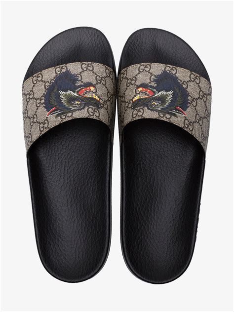 gucci slides men wolf head|Gucci Slides for Men .